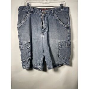 Brittania Mens Cargo Shorts Denim Blue‎ 36 Relaxed Fit Outdoor Casual